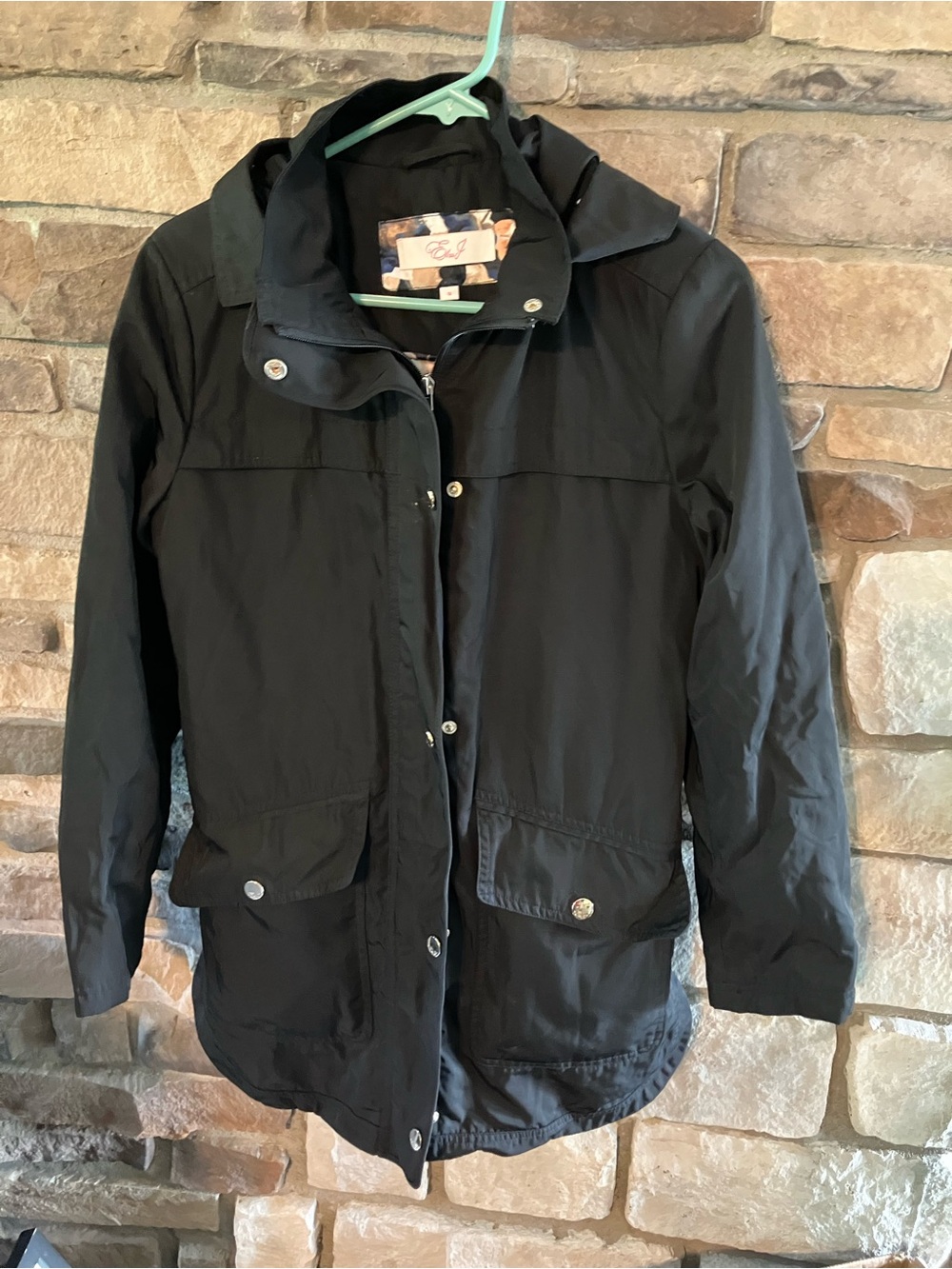 Eliza J Black Lightweight Women's Hooded Jacket
